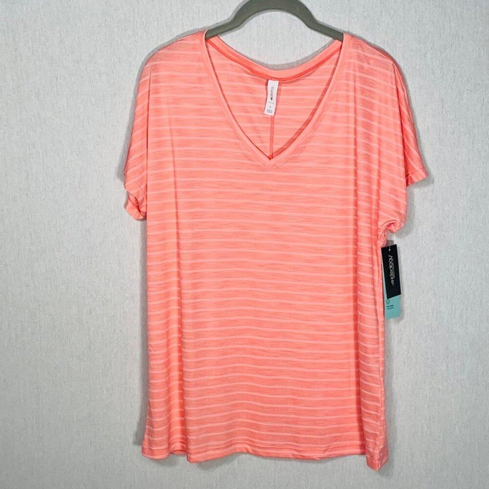 ID Ideology Shadow-Stripe T-Shirt Peachberry large